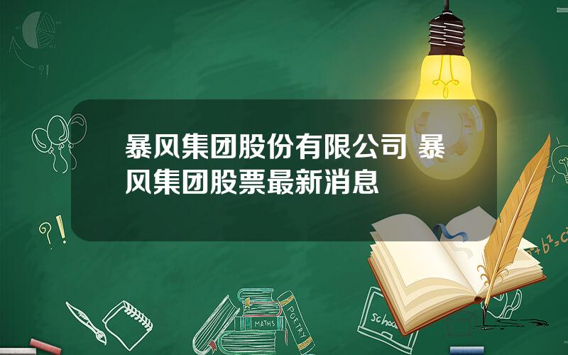 暴风集团股份有限公司 暴风集团股票最新消息